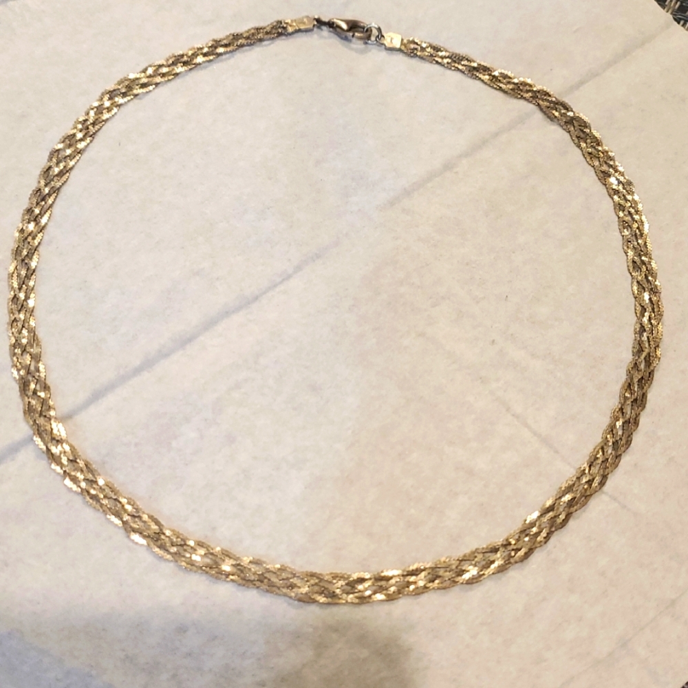 Elegant Sterling Silver 925° Braided Necklace